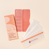 MammaBump C-Section Silicone Scar Strips packaging with three reusable strips in branded hygiene pouches for long-term cesarean scar care